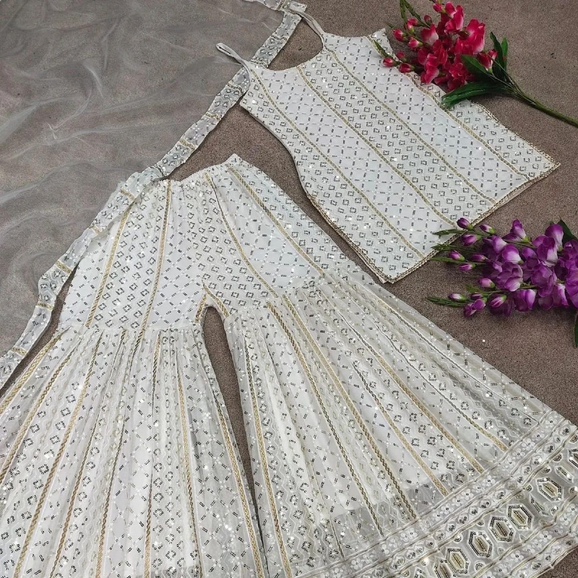 sharara suit with hijab