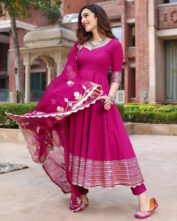 Cotton gota hotsell patti suit