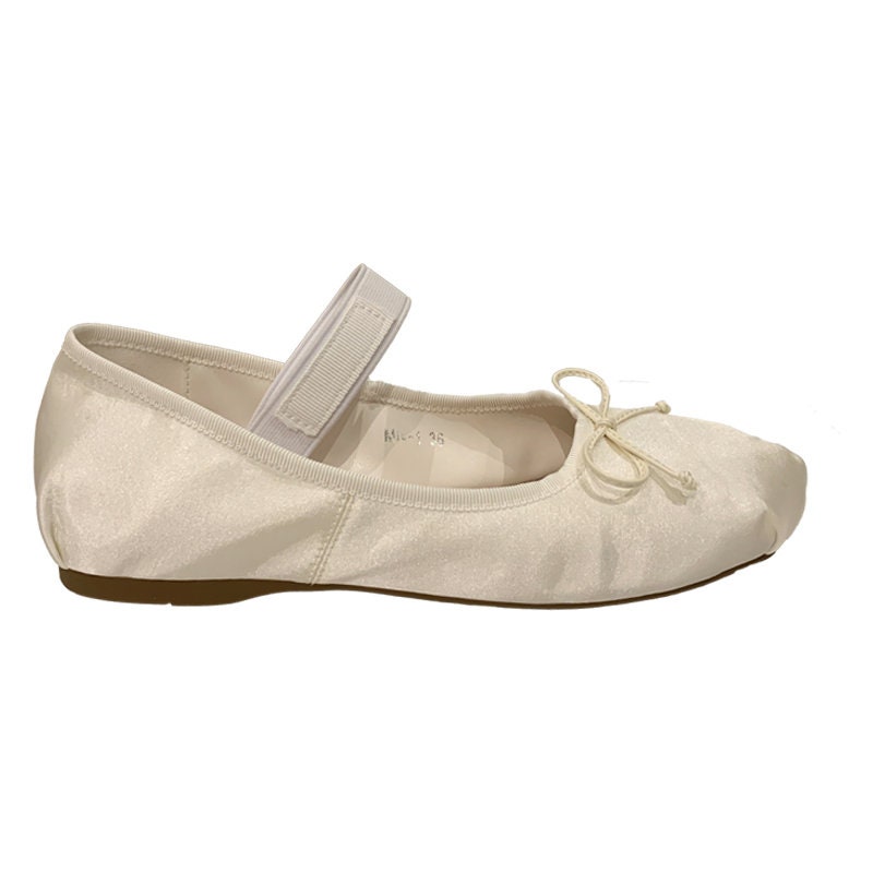 Buy Women Ballet Shoes Vintage Soft Thick Heel Round Toe Leather