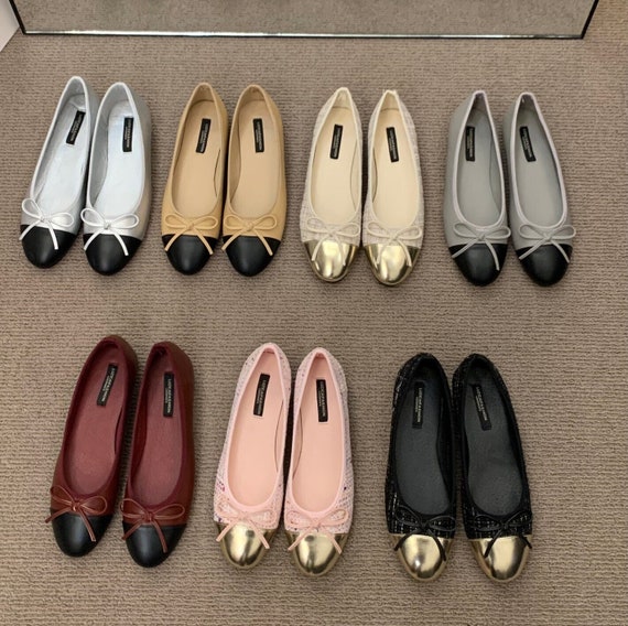 Women Ballet Flats Elegant Cute Color Block Ballet Shoes 