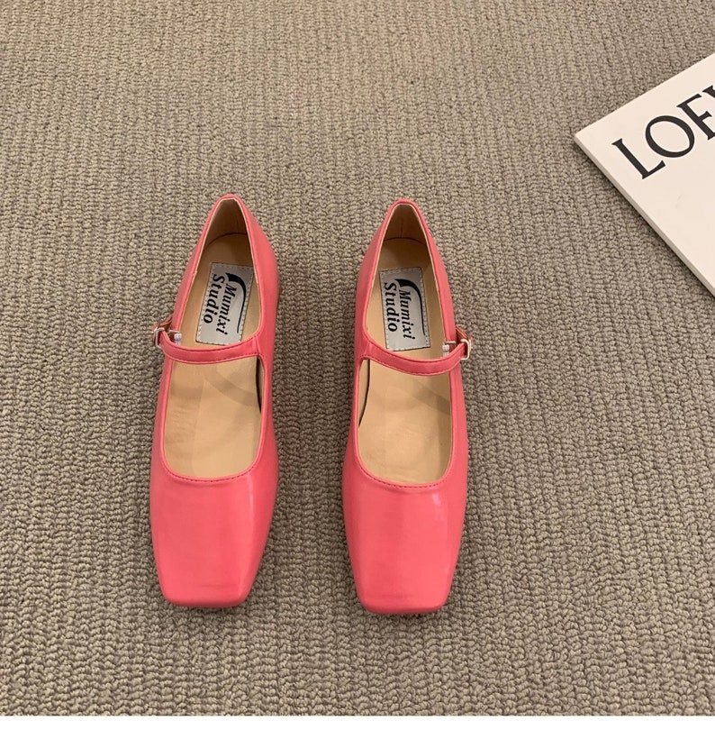 Women Vintage Shoes Women Square Toe Flats Etsy