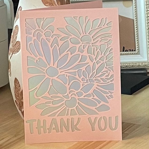 Floral Thank You Card Cut Out