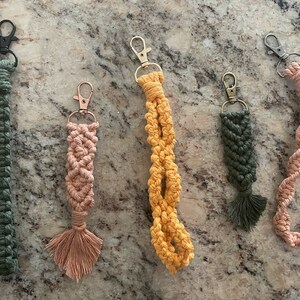 Macrame Keychain--Pick your color, style, and key clip—Free Shipping!