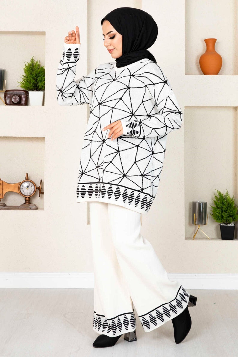 Striped Tunic & White Trouser Set main image 1