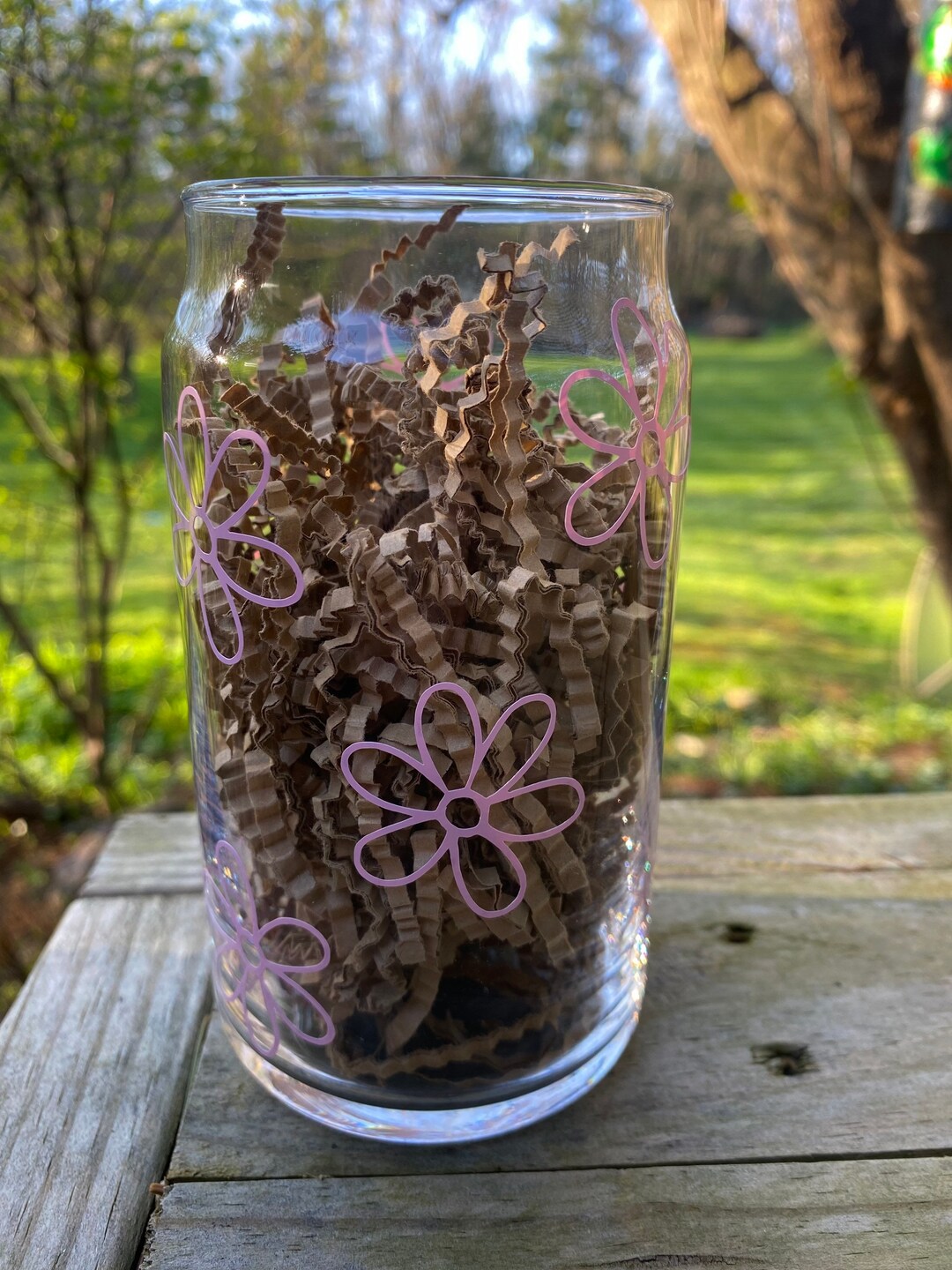 Flower Glass Beer Can, Iced Coffee Cup, Iced Coffee Cup, Glass Beer Can