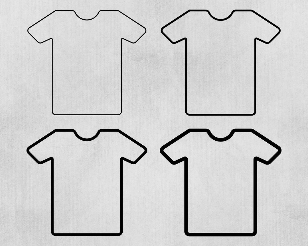 Tshirt Outline Svg, Digital Download, 4 Tshirt Outlines Svg, Circut