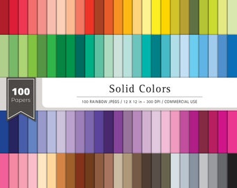 May include: A collection of 100 solid color papers in a rainbow of hues. The image displays a variety of colors, including red, orange, yellow, green, blue, and purple. Each paper measures 12 x 12 inches.