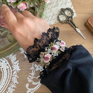 Handmade Embroidered Bracelet, Fabric Cuff Bracelet, Adjustable Bracelet, Floral Bracelet , Embroidered Bracelet ,  Gift for her