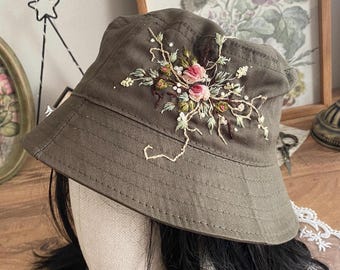 Wild Flower Embroidered Sun Hat - Etsy display picture 3