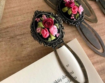 Embroidered Floral Bookmark / Bookmark / Handmade Bookmark