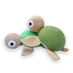 Amigurumipatroon schildpad, gehaakt schildpadpatroon, haakpatronen, pdf-tutorial, zeecreaties, gehaakt babyspeelgoed