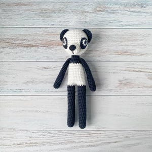 Padrão de panda de crochê, Padrão de panda amigurumi, Animais de crochê, Bicho de pelúcia, Padrão de boneca de crochê, Tutorial em PDF, Brinquedo de padrão de crochê