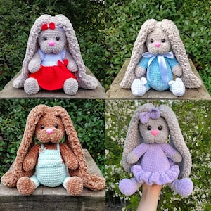Amigurumi pattern bunny, Crochet bunny pattern, Crochet patterns, Crochet animals, Plush amigurumi, Pdf tutorial, Crochet doll pattern