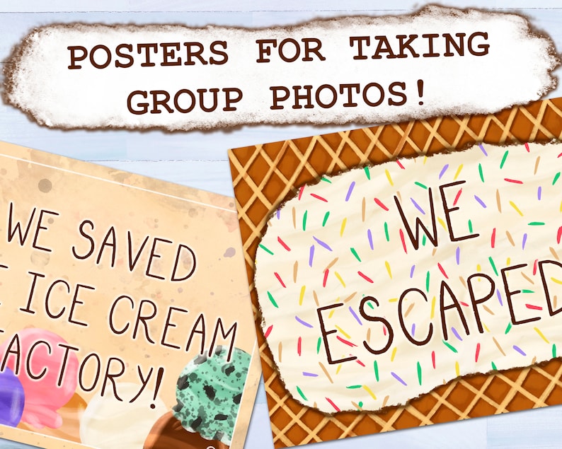 Ice Cream Factory Escape Room DIY Treasure Hunt Party Game Etsy