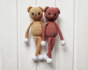 Amigurumipatroon teddybeer, gehaakt berenpatroon, gehaakte dieren, haakpatronen speelgoed, pdf-tutorial