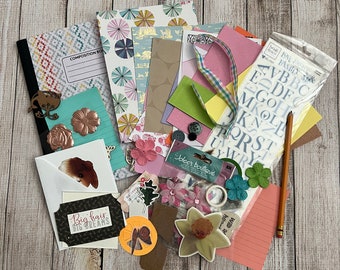 Kit Junk Journal Ephemera (n° 20), plus de 35 pièces/journal, autocollants, papier, éléments découpés, papiers de scrapbooking, étiquettes, cartes, vintage