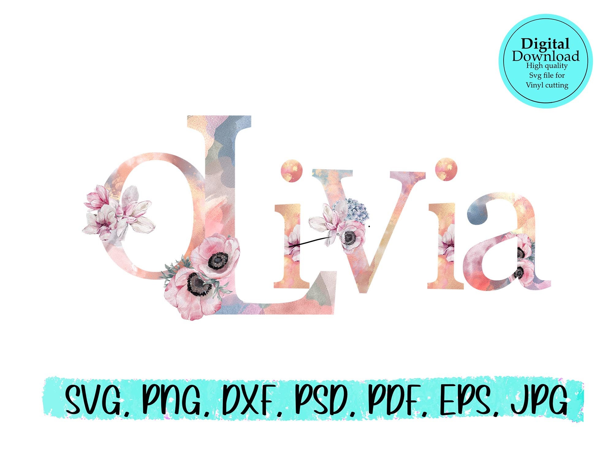Custom Flower Name Svg Flower Svg Custom Flower Svg Custom Etsy Australia