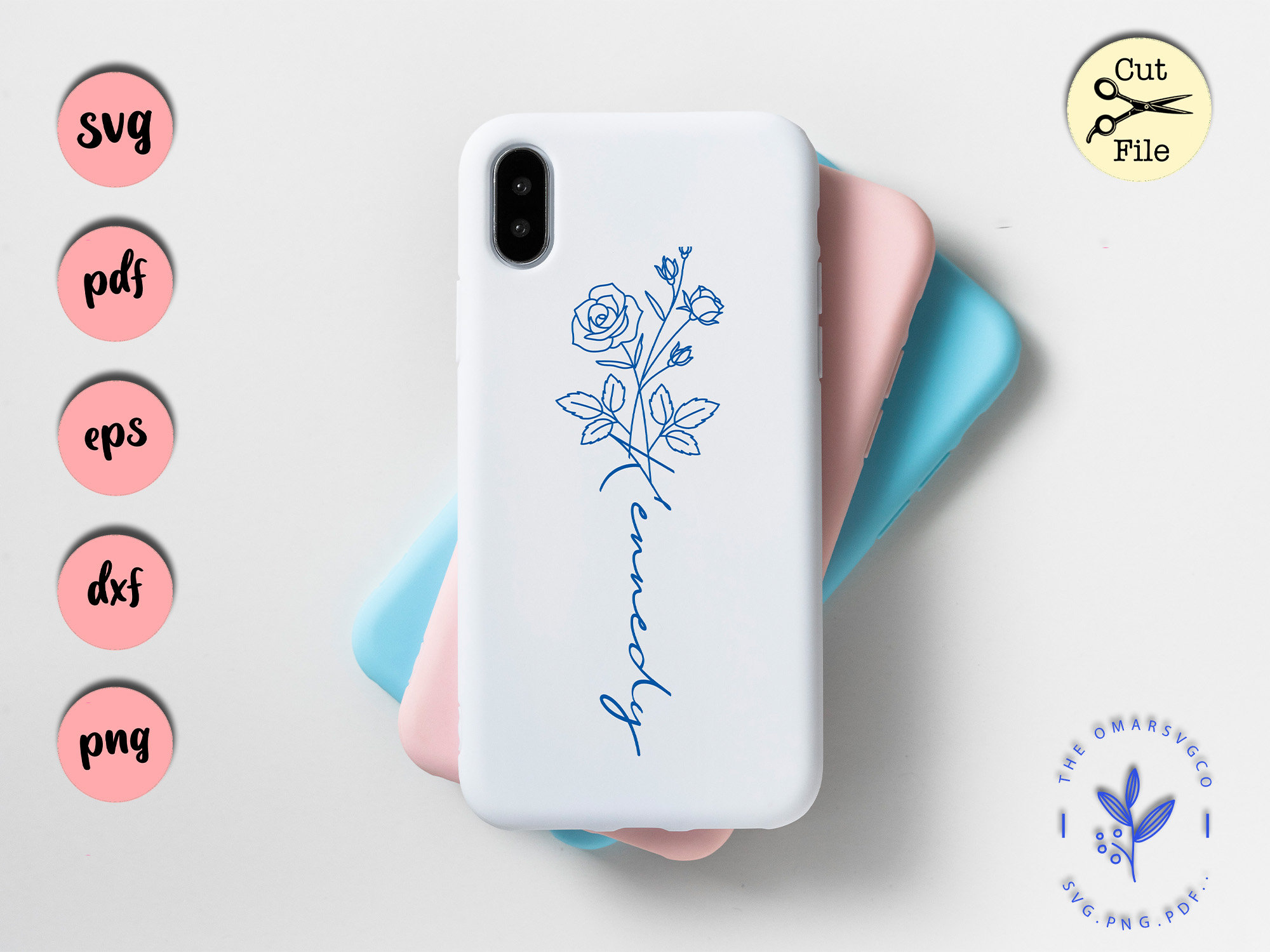 Custom Phone Case Svg, Custom Case Svg, Custom Flower Name, Custom