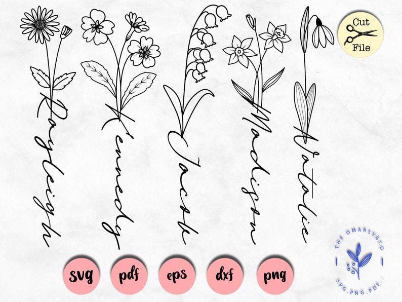 Custom Name Svg File Custom Flower Name Cut File Birth Etsy Custom Name Svg File Custom Flower Name Cut File Birth Etsy