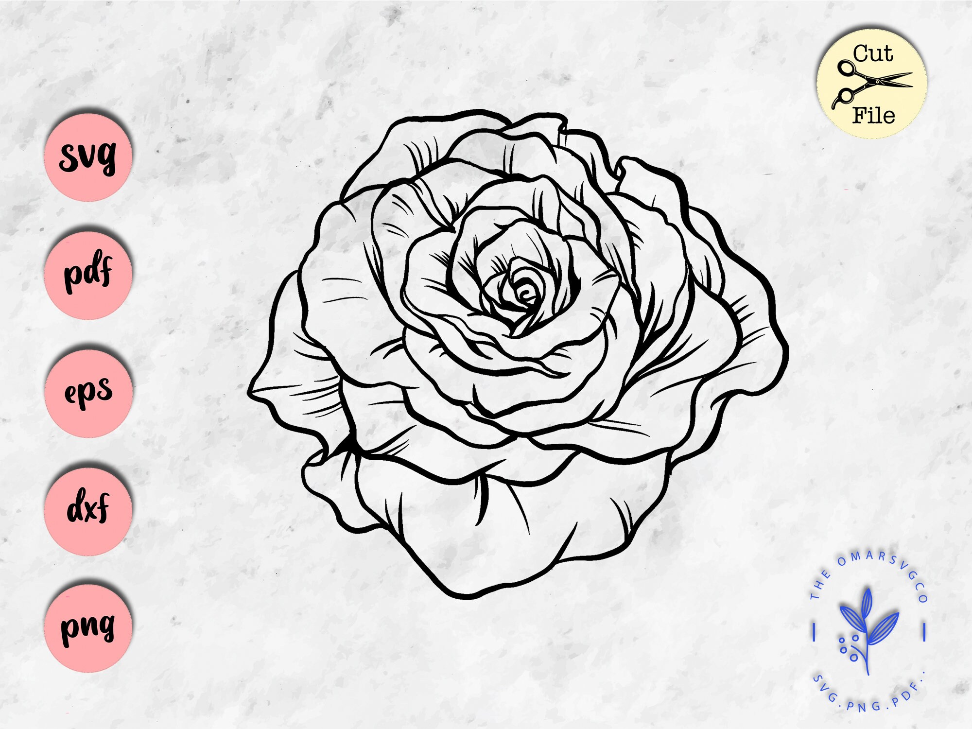 Roses Line Art Vector - Design Cuts