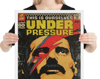 Under Pressure Comic Cover Freddie Mercury Glossy Poster