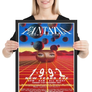 Fantazia 1992 Réveillon du Nouvel An Rave Poster Old Skool Wall Art