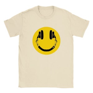 Acid House Smiley Face Old Skool Rave Unisex T Shirt Natural