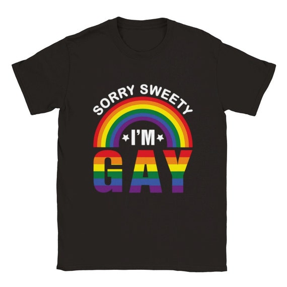 I m Gay Gay Pride Rainbow Black T Shirt Etsy Canada