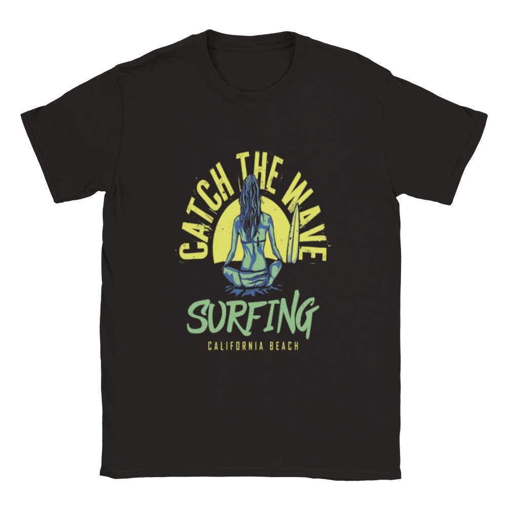 Catch the Wave California Surfing T Shirt Etsy