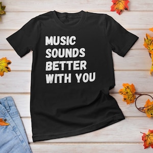 Stardust Retro Music Sounds Better With You Black Unisex T-shirt