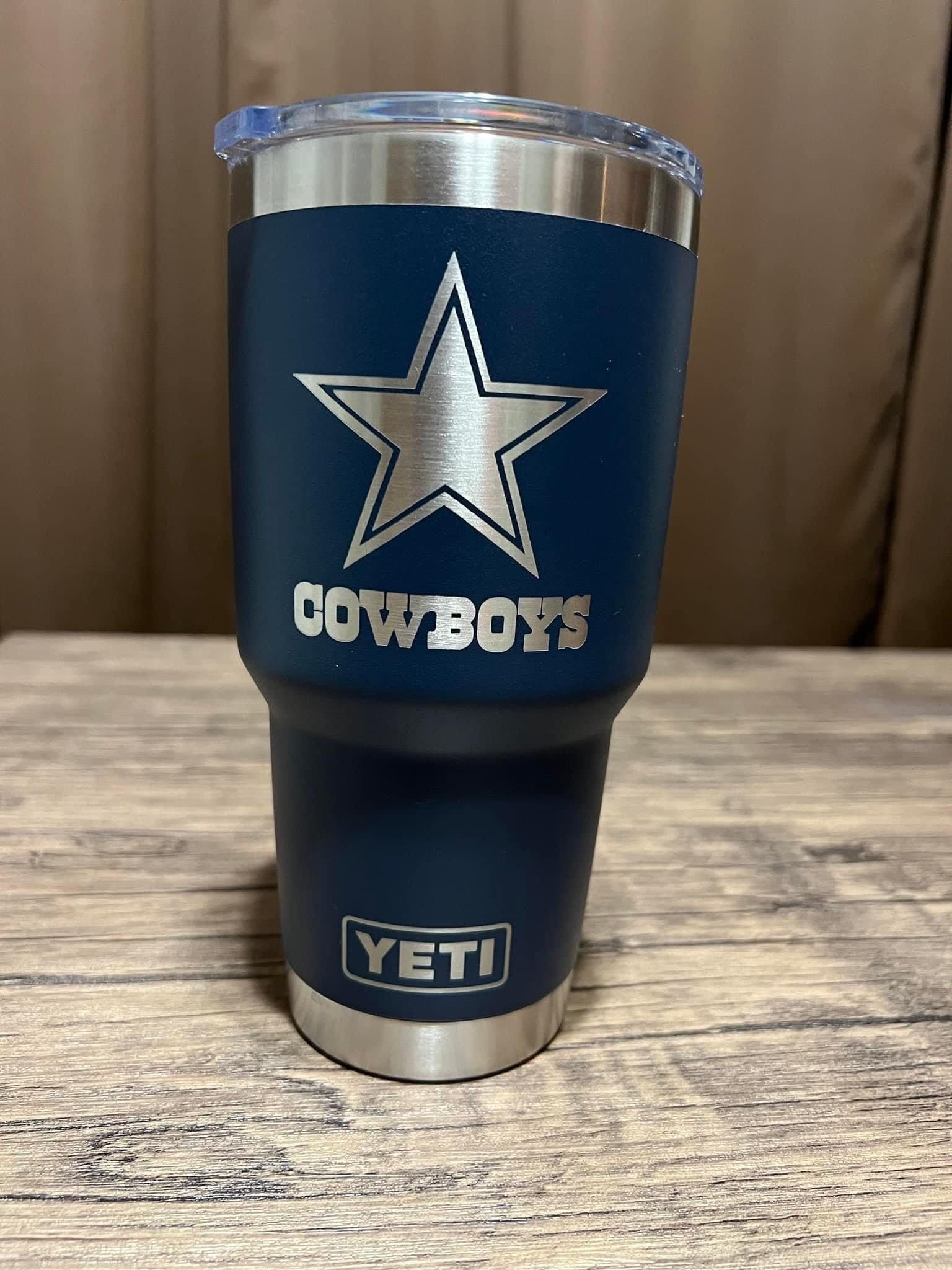 Custom 20/30oz Laser Engraved Dallas Cowboys YETI Etsy