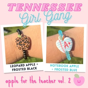 Teacher Bracelets - Teach Bracelet - Teach Apple Bead - Teach Focal Bracelet - Teach Silicone Bracelet - Teacher Gift - Teacher Appreciation