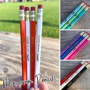 Monogram Pencil Set - Gold Foil Pencils - School Supplies - Back to School Gift - Personalized Pencils - Custom Stationary - Party Favors