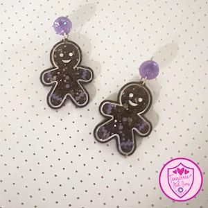 Custom Gingerbread Man Dangle Stud Earrings - Christmas Earrings - Gingerbread Cookie Earrings - Winter Earrings - Teacher Earrings