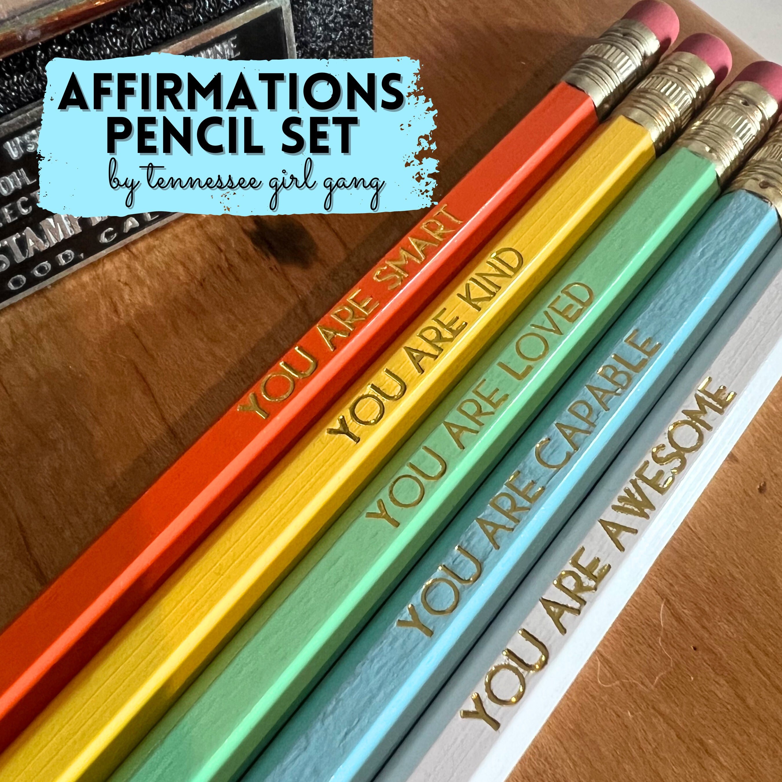 Clearance Affirmation Pencil Set Inspirational Pencils
