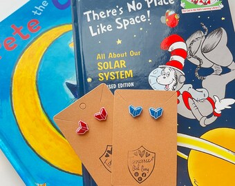 Book Earrings - Open Book Earrings - Librarian Earrings - Teacher Earrings - Reader Earrings - Book Lover Earrings - Book Studs