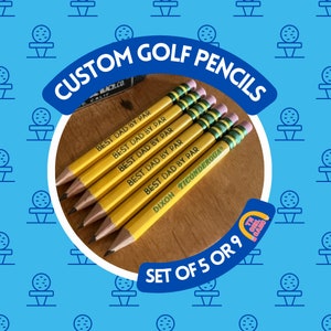 Custom Golf Pencils - Ticonderoga Golf Pencils - Dad Golf Pencils - Golf Gift - Golf Dad Stocking Stuffer - Personalized Golf Pencils