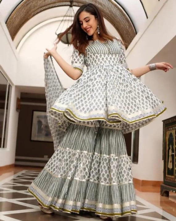 Kurti With Sharara Set | Traditional Outfit for Girls | the Nesavu – The  Nesavu