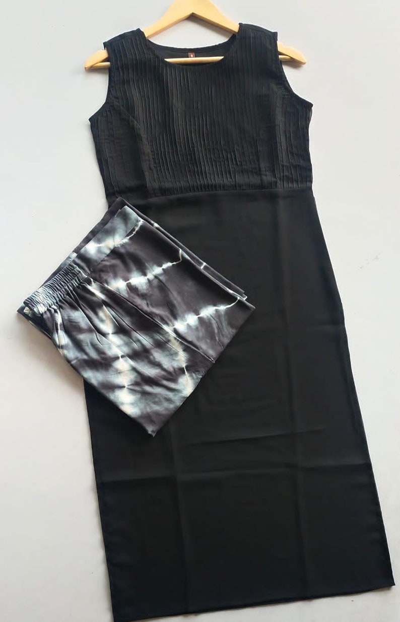 Beautiful Black Georgette Fabric Sleeveless Kurti With Printed - Etsy