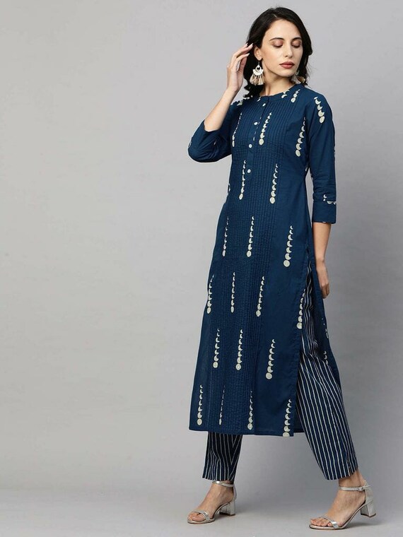 Women's Rayon Printed Straight Kurti with Palazzos and Dupatta Set – Amy's  Cart Queen