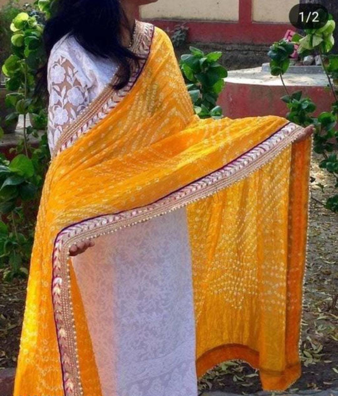 Beautiful Bandhani Printed Taffeta Silk Dupatta With Gotta - Etsy