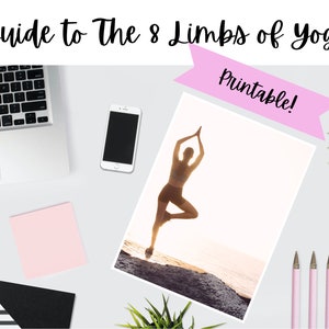 Guide to the 8 Limbs of Yoga, PDF, Printable, 8 Pages, Worksheets, Self Study, for Yoga Teachers and Students image 1