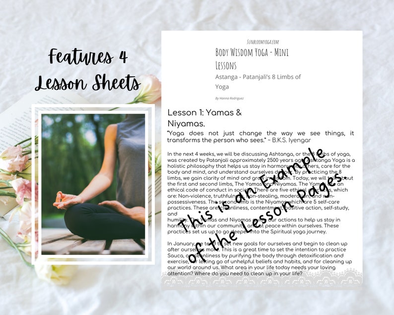 Guide to the 8 Limbs of Yoga, PDF, Printable, 8 Pages, Worksheets, Self Study, for Yoga Teachers and Students image 6