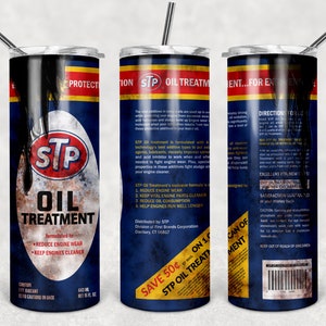 Oil themed skinny tumbler | Sinclair | Skelly | STP | Sunoco | Texaco | Tiolene | Valvoline | Winchester