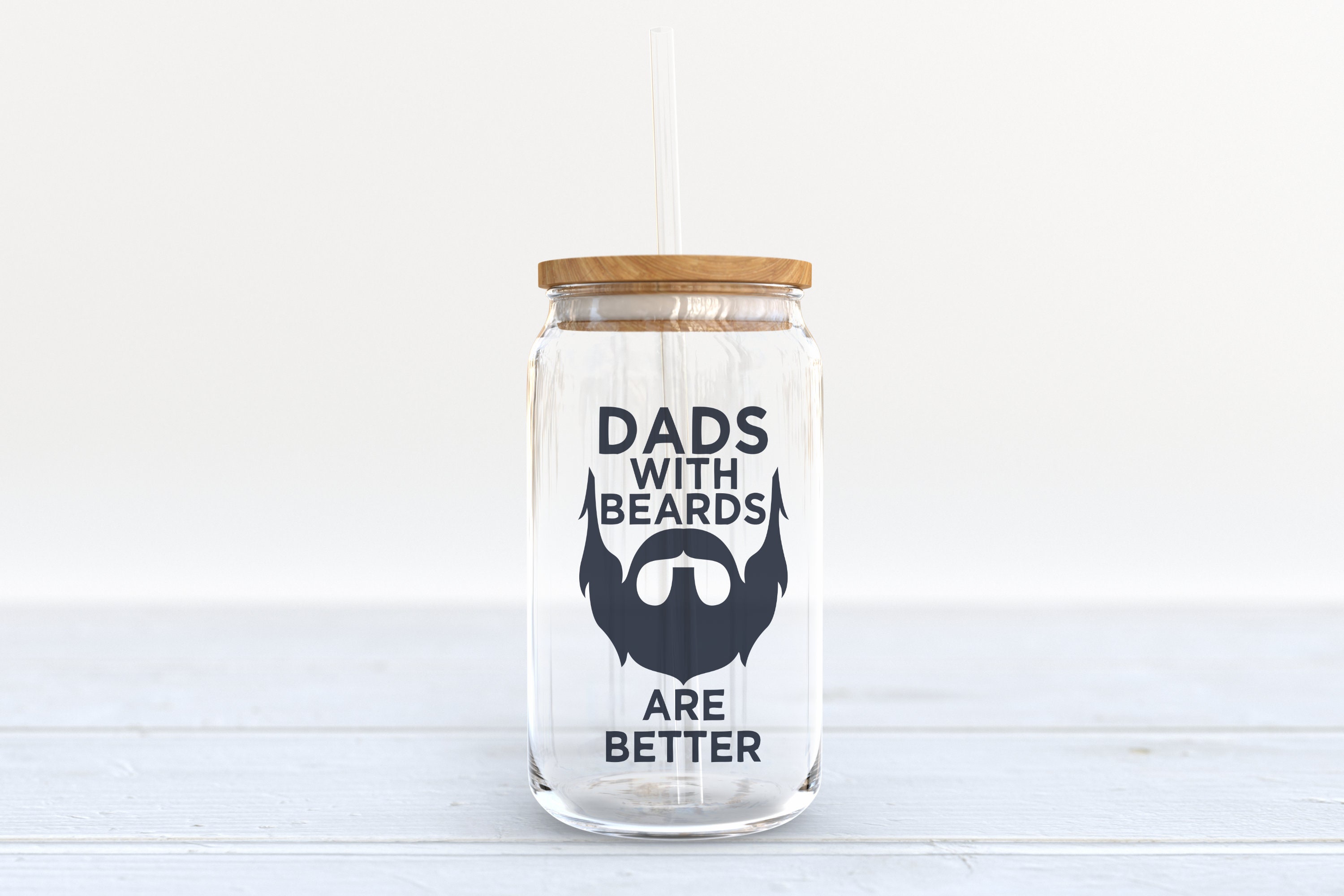 Custom Best Dad Can-shaped Glass with Bamboo Lid and Straw – BUTTON BABBLE  CREATIONS