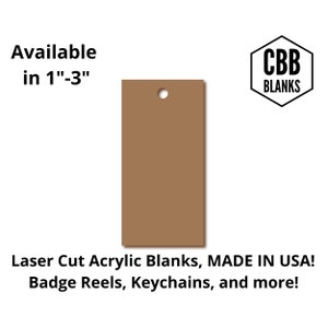 Rectangle Clear Acrylic Blank - Badge Reels - Keychain Blanks - Acrylic Cutouts