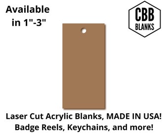 Rectangle Clear Acrylic Blank - Badge Reels - Keychain Blanks - Acrylic Cutouts