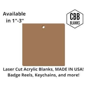 Square Clear Acrylic Blank - Badge Reels - Keychain Blanks - Acrylic Cutouts