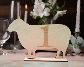 Sheep wedding table numbers/Country theme wedding table numbers/Farm wedding table numbers/Rustic table numbers/barn wedding table number