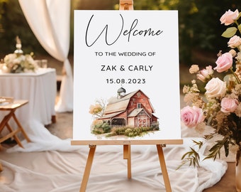 Farm Welcome Sign/Farm theme wedding/Sign for barn wedding/Sign for farm wedding/Barn wedding sign/Rustic welcome sign for wedding